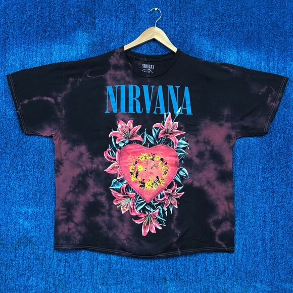 Nirvana Grunge Red/Black Tie-Dye T-Shirt Size 2X - Picture 1 of 4